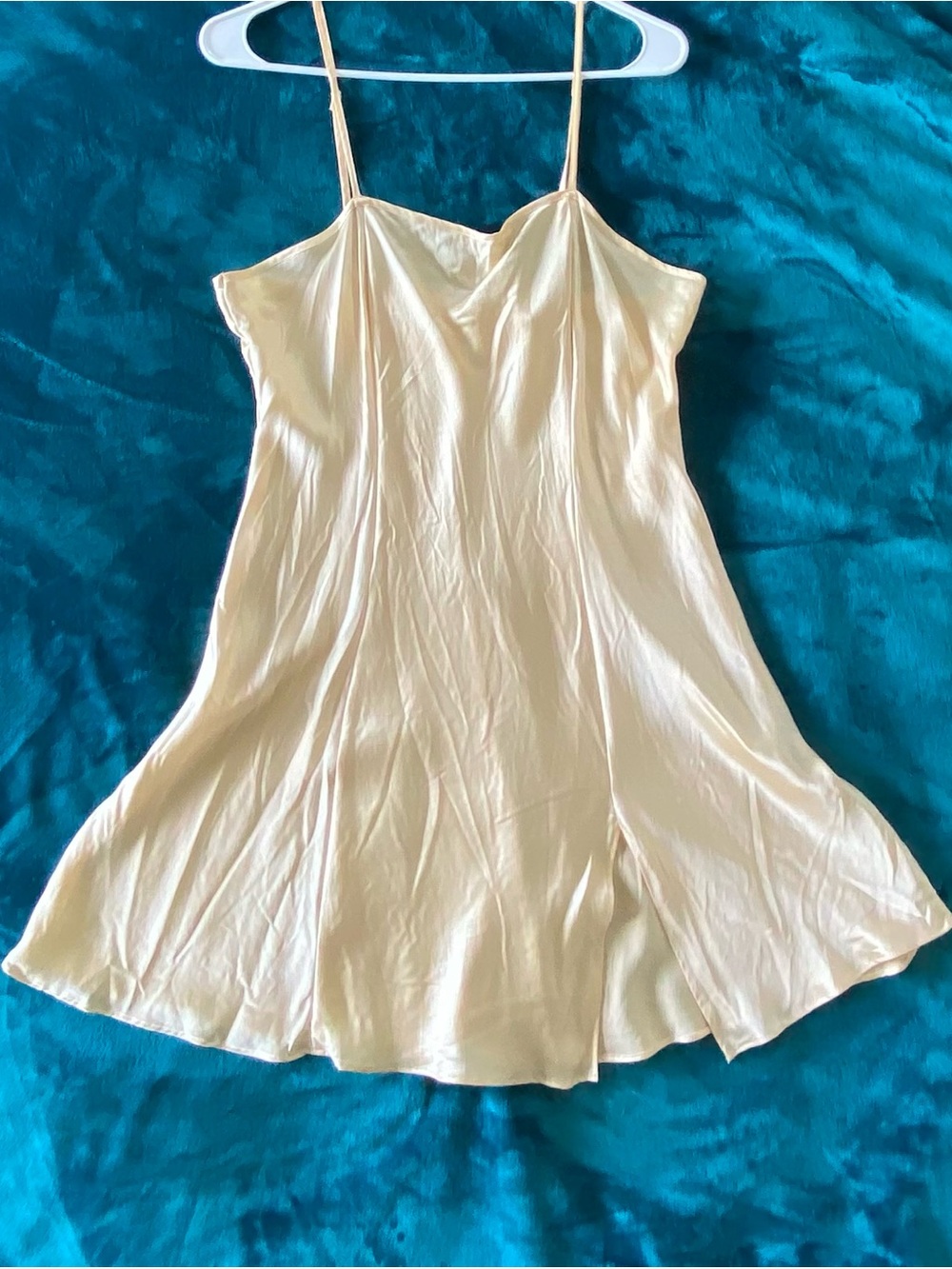 Victoria's Secret pastel golden yellow 100% silk slip dress